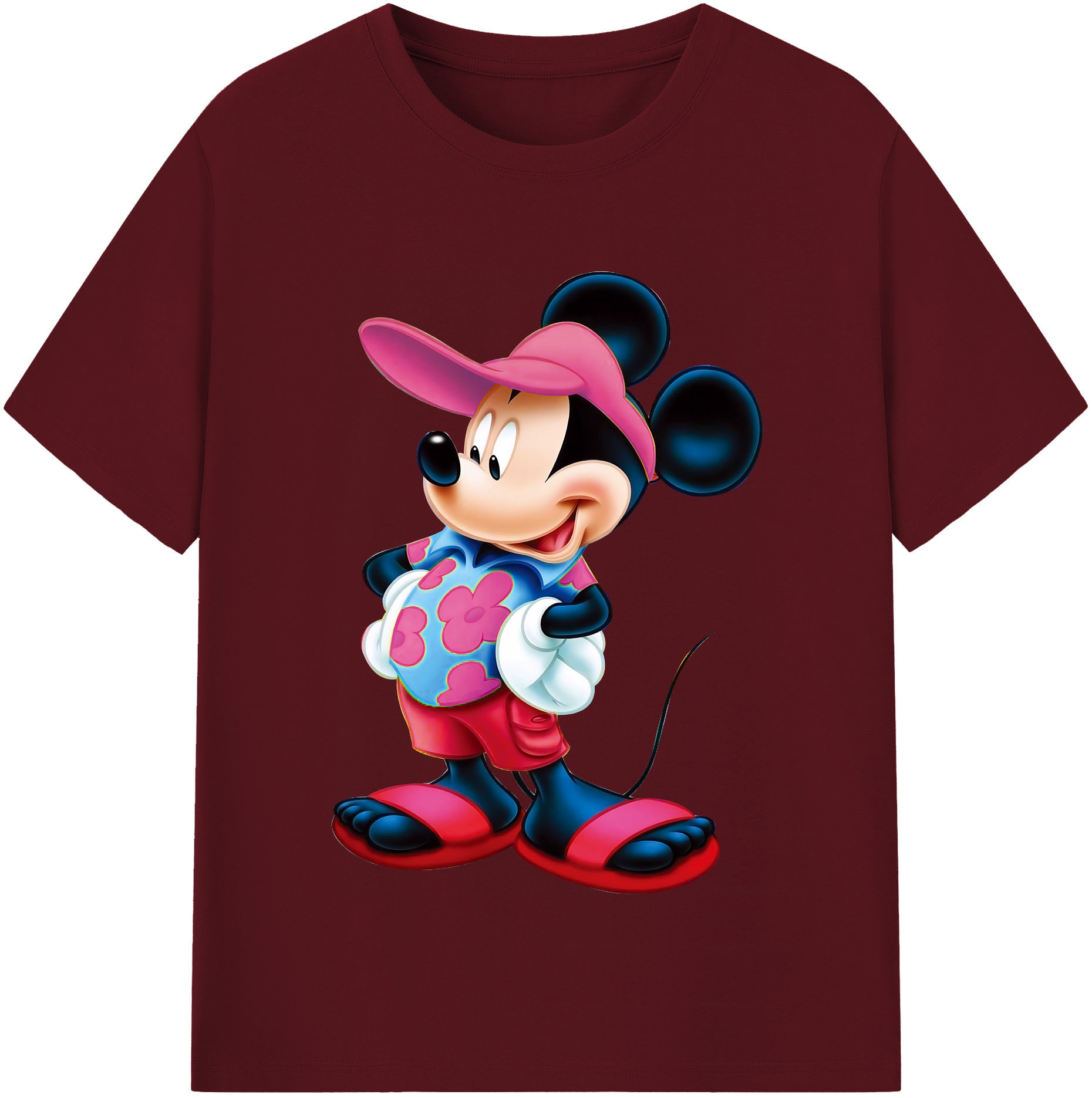 （画像用） ミッキーマウス Mickey Mouse 綿100％半袖Tシャツ（フロントプリント）